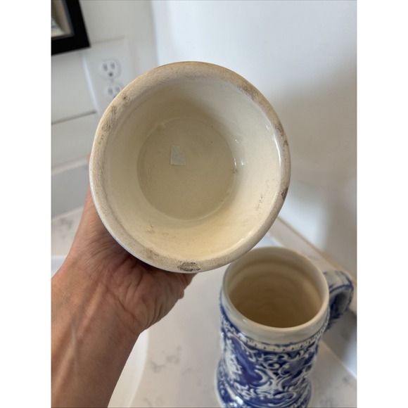 Vintage‎ Cobalt Beer Stein Set Gerz-style Unmarked Victorian Couple Cherubs EUC - Picture 8 of 15